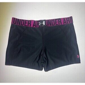 XL Under Amour Women's 3.0" COMPRESSION Yoga SHORTS Black Pink